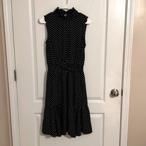 Nanette Lepore ruffle black & white polka dot dress Sz 6